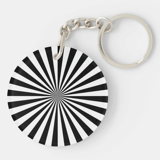 Modern Optical Burst Spinning Wheel Design Keychain (Back)