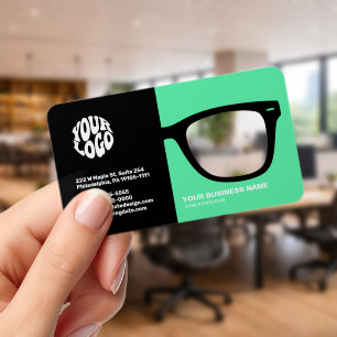 Modern Optician Glasses Graphic Clear Business Cards