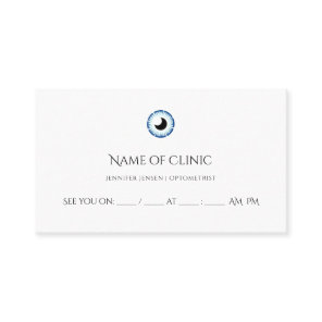 Modern Optometrist Simple Blue Eye Appointment Card