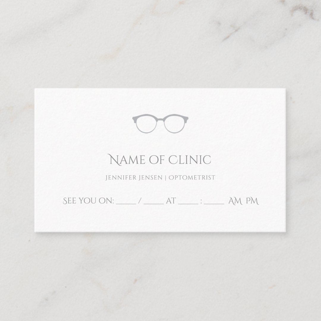 Modern Optometrist Simple Eyeglasses Appointment Zazzle
