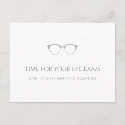 Modern Optometrist Simple Eyeglasses Appointment Postcard