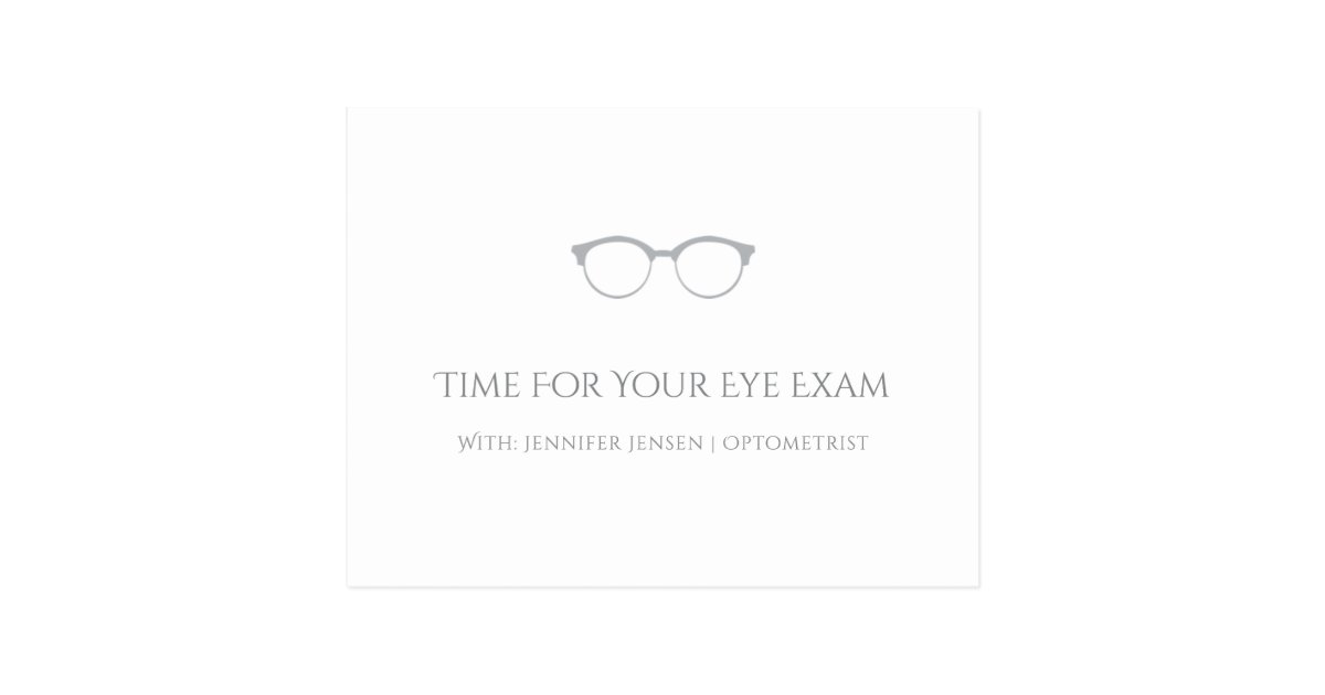 Modern Optometrist Simple Eyeglasses Appointment Postcard