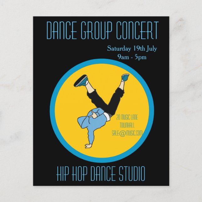 Modern or hip hop dance group performance flyer (Front)