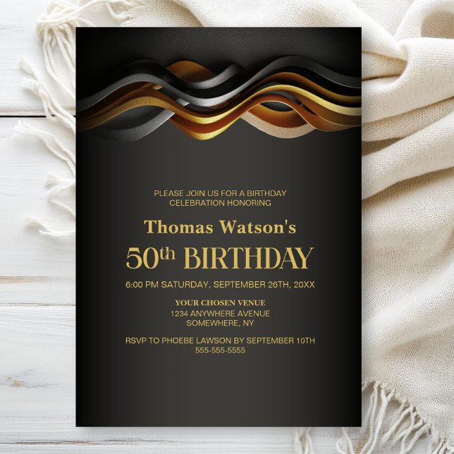 Modern Orange 50th Birthday Party Invitation (Creator Uploaded)