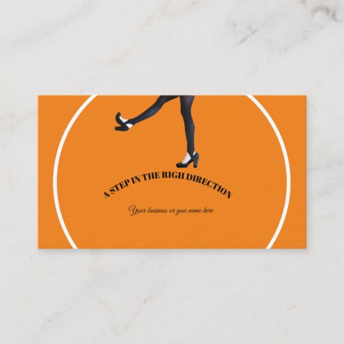 Modern Orange A Step Right Direction Professional Business Card