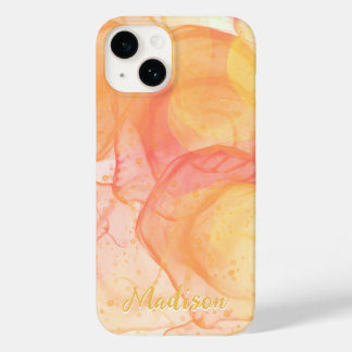 Modern Orange Abstract Personalized   Case-Mate iPhone 14 Case