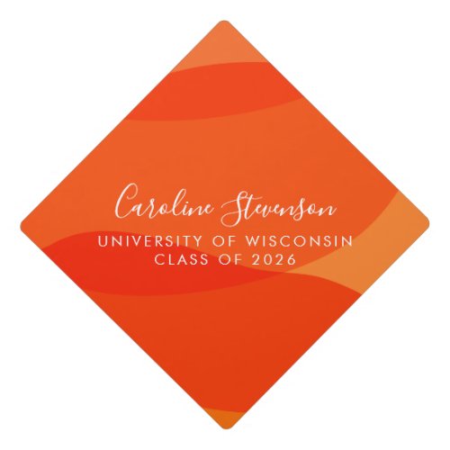 Modern Orange Abstract Shapes Custom Graduation  Graduation Cap Topper