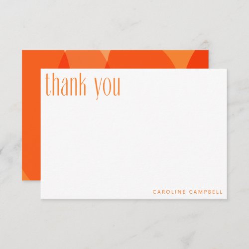 Modern Orange Abstract Shapes Custom Graduation Thank You Card