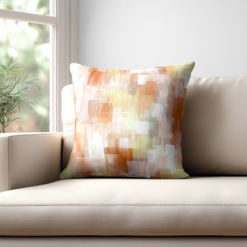 Modern Orange Abstract Throw Pillow