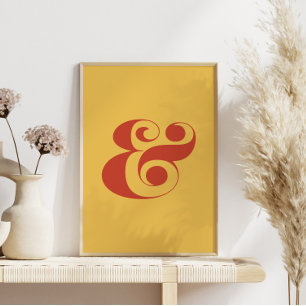 Modern Orange Ampersand Art, Sunset Color Palette Poster