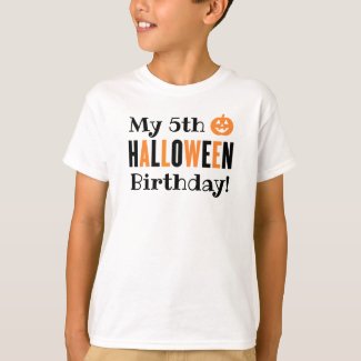 Modern Orange and Black Custom Halloween Birthday T-Shirt