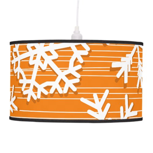 Modern orange and white Christmas white snowflakes Hanging Lamp