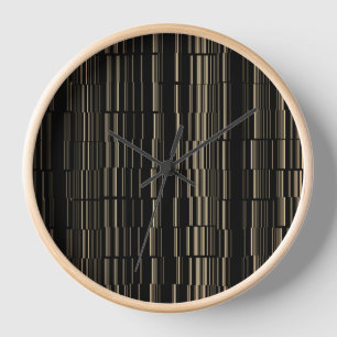 Modern Orange Beige Black Striped  Clock