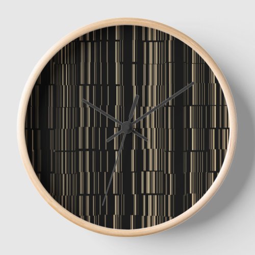  Modern Orange Beige Black Striped  Clock