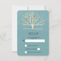 Modern Orange Birds in a Large Tree RSVP
