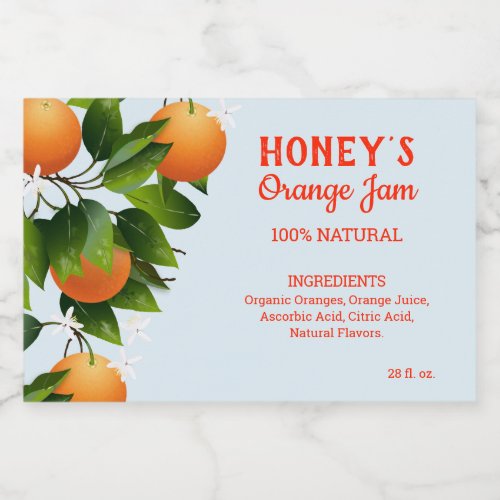 Modern Orange Citrus Fruit Canning Food Label
