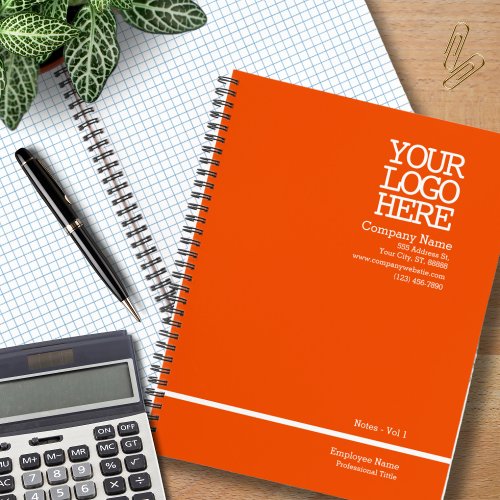 Modern Orange Company Logo  Personalized Graph  Notebook