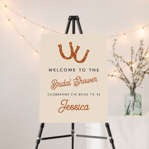 Modern Orange Cowgirl Horseshoe Bridal Shower Foam Board