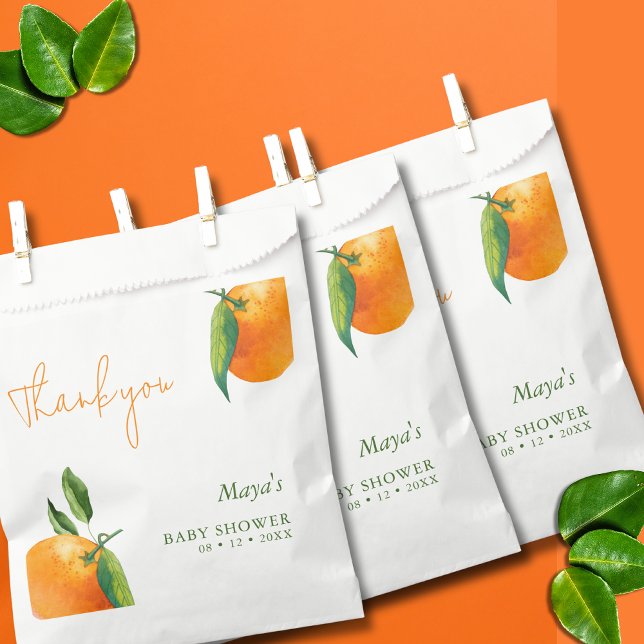 Modern Orange Cutie Citrus Baby Shower Thank You Favor Bag (Creator Uploaded)