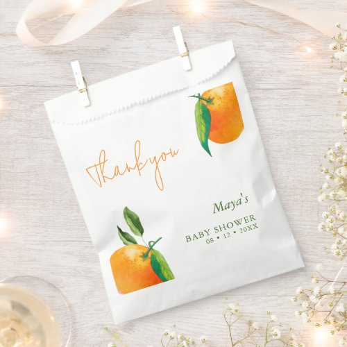 Modern Orange Cutie Citrus Baby Shower Thank You Favor Bag