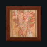 Modern Orange Floral Print on Stripped Background Jewelry Box<br><div class="desc">A Jennifer Goldberger original creation,  this modern orange floral print sits on a stripped background. The flowers almost blend in with the background. Let it blend in with the rest of your home by buying it today!</div>
