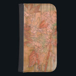 Modern Orange Floral Print on Stripped Background Phone Wallet<br><div class="desc">A Jennifer Goldberger original creation,  this modern orange floral print sits on a stripped background. The flowers almost blend in with the background. Let it blend in with the rest of your home by buying it today!</div>