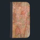 Modern Orange Floral Print on Stripped Background Phone Wallet<br><div class="desc">A Jennifer Goldberger original creation,  this modern orange floral print sits on a stripped background. The flowers almost blend in with the background. Let it blend in with the rest of your home by buying it today!</div>