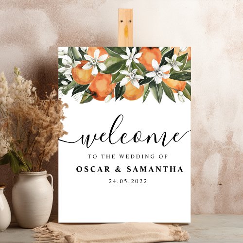 Modern Orange  Flowers Watercolor  Foam Board