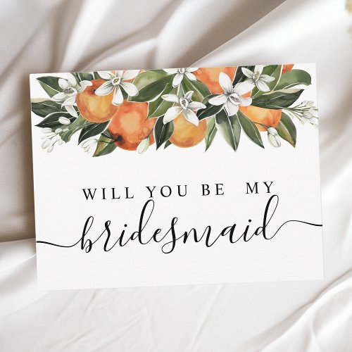 Modern Orange  Flowers Watercolor  Invitation Postcard