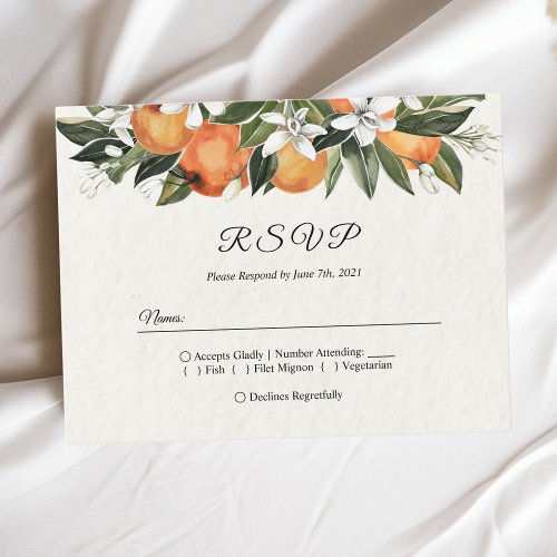 Modern Orange  Flowers Watercolor  Invitation Postcard