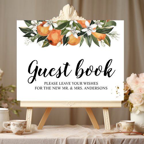 Modern Orange  Flowers Watercolor  Poster