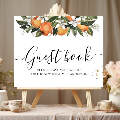 Modern Orange  Flowers Watercolor  Poster