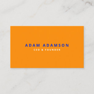 Modern Orange Founder Ceo President Business Card