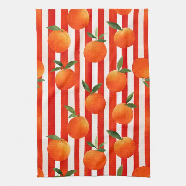 Modern orange fruits pattern  kitchen towel (Vertical)