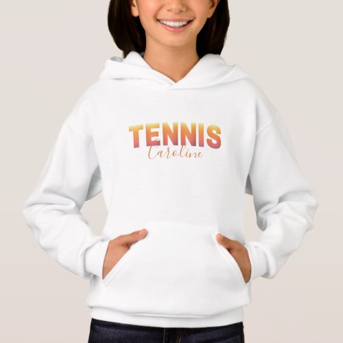 Modern Orange Gradient Tennis Typography  Name    Hoodie