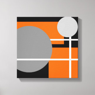 Modern Orange Gray Black White - Wrapped Canvas Print