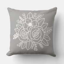 Modern orange & gray Housewarming white flowers
