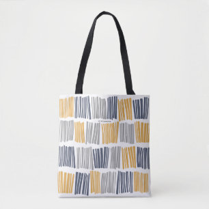 Modern Orange Grey Abstract Lines Tote Bag