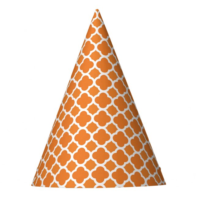 Modern Orange Halloween Party Hat (Front)