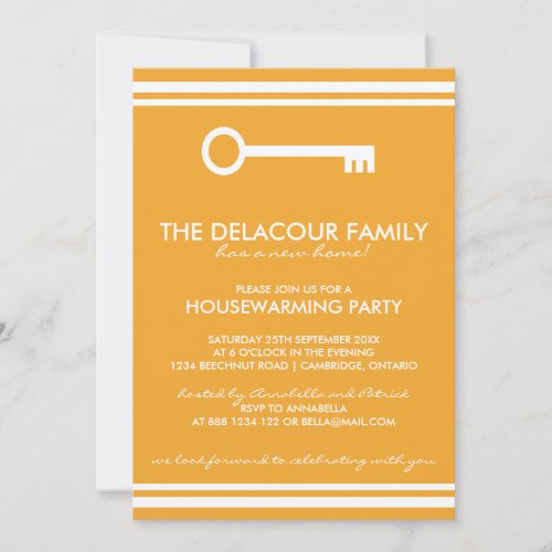 Modern Orange Housewarming Party Invitation