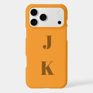 Modern orange initial minimal contemporary iPhone 17 pro max case