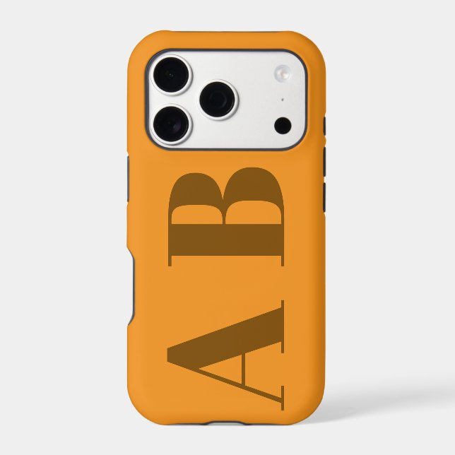 Modern Orange initial minimal contemporary iPhone Case (Back)