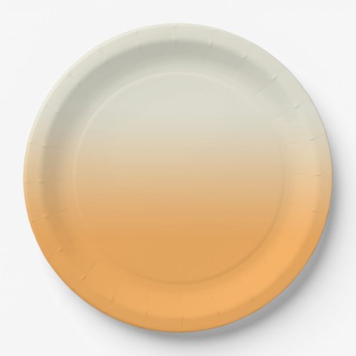 Modern Orange  Ivory Gradient Ombre     Paper Plates