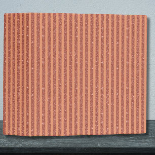 Modern Orange Mango Glitter Style Vertical Stripes 3 Ring Binder