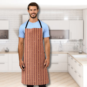 Modern Orange Mango Glitter Style Vertical Stripes Apron
