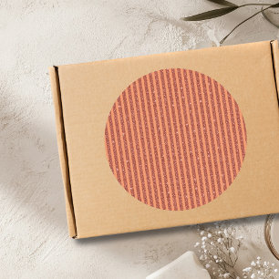 Modern Orange Mango Glitter Style Vertical Stripes Classic Round Sticker
