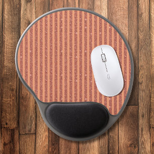 Modern Orange Mango Glitter Style Vertical Stripes Gel Mouse Pad