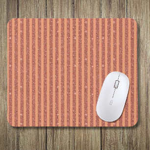 Modern Orange Mango Glitter Style Vertical Stripes Mouse Pad