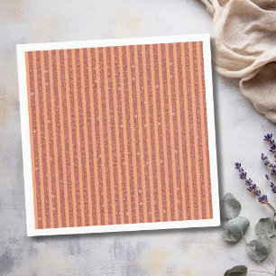 Modern Orange Mango Glitter Style Vertical Stripes Napkins