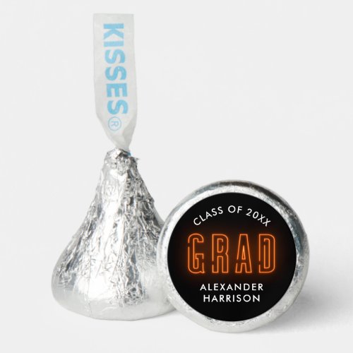 Modern Orange Neon Graduation Hersheys Kisses